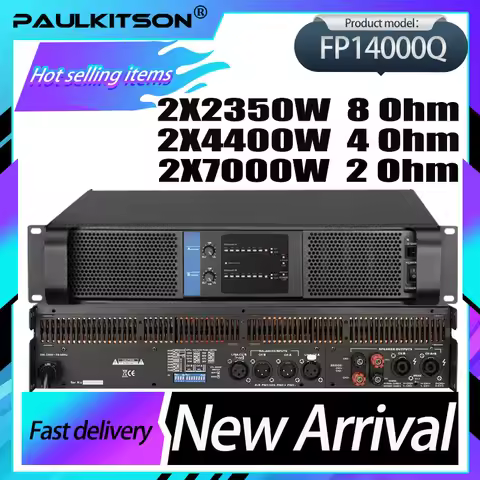 Paulkitson FP14000Q 2x2350w Professional TD Amplifier Entertainment Dj Stage Performance High-Qualit