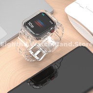 <YZ>Transparent Silicone Case+Strap Compatible For Smart Watches Series Ultra 8 7 6 SE 5 4 3 2 1 Siz