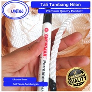 Tali Tambang Nilon 6mm 8mm Tali Kecil Bendera Nylon Jaring Jala Ikan - 8mm �� 1Meter