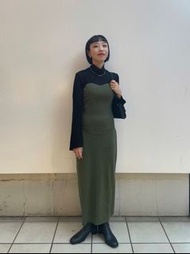 Uniqlo Mame Kurogouchi 聯名 3D織法羅紋長裙 綠色