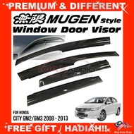 HONDA CITY GM2/ GM3 2008 - 2013 MUGEN Door Visor Grade A Premium Acrylic Smoke Black Rain Guard Wind