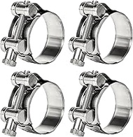 T-Bolt Hose Clamps 304 Stainless Steel (56-59mm 4-Pack) - Heavy Duty Adjustable Clamp for Automotive