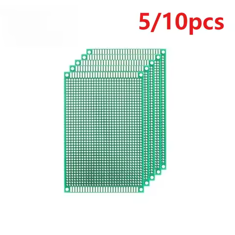 5/10pcs Universal PCB Prototype Board Green Double Sided 6x8 7x9 7x10 8x12 9x15 10x10 10x15CM Protob