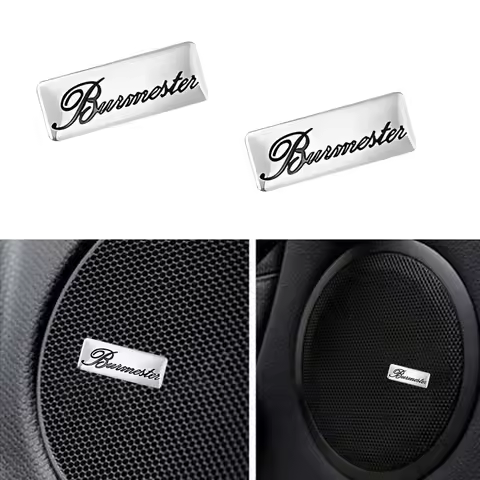 3D Aluminum Car Audio Stickers Fit Benz Porsche Audi Jaguar Hyundai Volvo Chevrolet-Burmester Dynaud