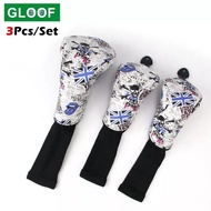 3Pcs/Set Golf Head Covers Driver 3 4 5 7 X Wood Headcovers Long Neck Knit Protective Cover Fairway Driver Club Accessori