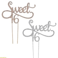 weroyal Sweet 16 Cake Topper 16th Birthday Party Themes With for Rhinestone Decoration A