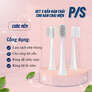 Set bộ 3 đầu bàn chải đánh răng điện thay thế cho máy P/S PS S100 Pro Care với nhiều loại đầu cước m