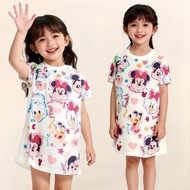 AY122 Girls' Dress Cartoon Pattern Soft Fabric Comfortable To Wear Children Love It For Sure. Go Out