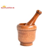 Wooden Mortar and Pestle Set,Mortar and Pestle Wood Wooden Mortar Pestle Grinding Bowl Set Garlic Crush Pot Kitchen Tool Durable Easy to Use