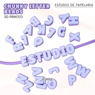 Estudio | 3D Printed Chunky Letter Beads A-Z + 5 free vowels for DIY Beading and crafting