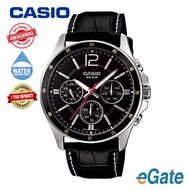 [100% Original] 1YearWarranty Casio MTP-1374L-1AV Men'S Analog Black Leather Quartz Original Watch /