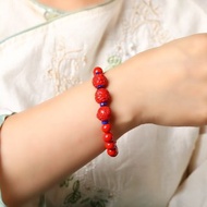 天然原礦硃砂精品紅砂十二生肖三合 手鏈 硃砂含量高達95%以上