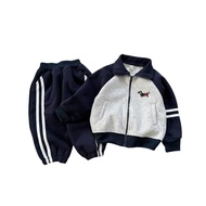Zip-up fleece clothing set for boys + girls, 2-skin fleece set for babies embroidered with B2 binbon