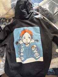 黑色Overprint pop art hoodie 