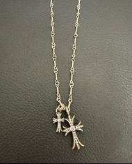 Chrome hearts 雙十字架鑽石頸鏈