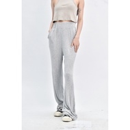 ((L) fashion for yes High Waist Elastic Waist Gray Trousers Second-Hand Clothes