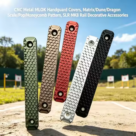Dune Dragon Scale Honeycomb Groove CNC Metal MLOK Rail Covers for Outdoor Cosplay Airsoft Model Upgr