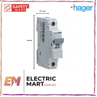 Hager NB116 Single Module 1 Pole Type B 16A 10KA Miniature Circuit Breaker (MCB)