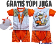 FREE TOPI BAJU ANAK LAKI LAKI BOBOIBOY / SETELAN BAJU BOBOIBOY 1 SET TOPI / BAJU ANAK LAKI LAKI BOBO
