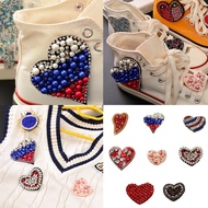 JN Glittering Crystal Heart Fabric Embellishment For Apparel Footwear DIY Craft Accessories