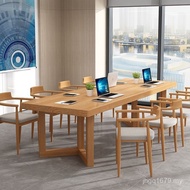 Modern Table Long Table Chair Strip Conference Table Library Long Table Workbench Solid Wood Combina