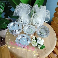 5pcs or 10pcs-SUPER MINI TRADITIONAL DULANG / SILVER colour/BUNGA RAMPAI/BERKAT TELUR/WEDDING DOORGIFTS