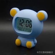 LED Chinese Voice Hourly Timekeeping Electronic Clock Speaking Student Simple Cartoon Table Clock De