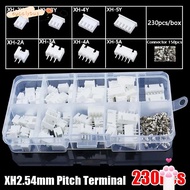 EUCALYTUSMY 230Pcs Pin Connector, 2p 3p 4p 5pin XH2.54 2.54mm Pitch Terminal, 4 Value Male And Femal