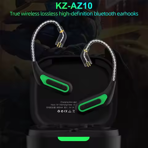 NEW KZ AZ10 Upgrade Wireless Ear Hook Headphones Wire Bluetooth-compatible 5.2 Cable with Charging C