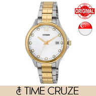 [Time Cruze] Citizen EV0054-54D Quartz Two Tone Stainless Steel White Mother of Pearl Dial Women Watch