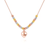 SK Jewellery Trio Beaded Heart 14K Rose Gold Necklace