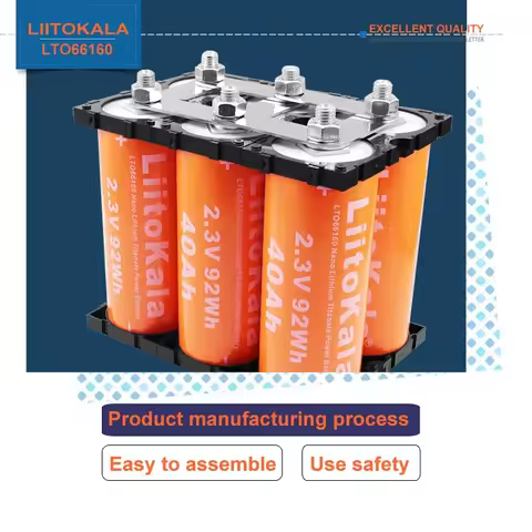 1-6pcs LiitoKala 2.3V 40Ah 66160 Battery Low-temperature Lithium Titanate