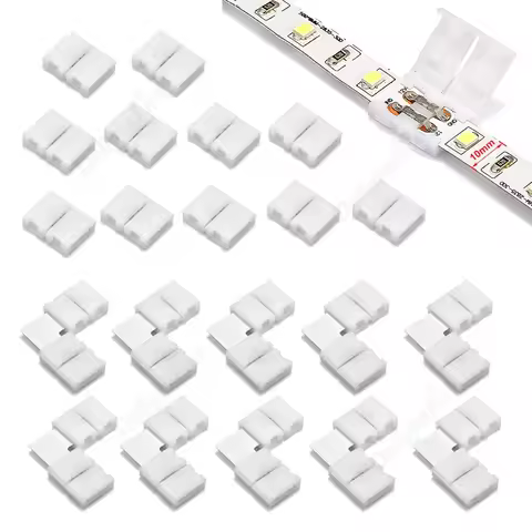 Solderless LED Strip Connector 2 4 5 pin 10mm 8mm L/T Type Unwired Gapless Terminal Extension For SM