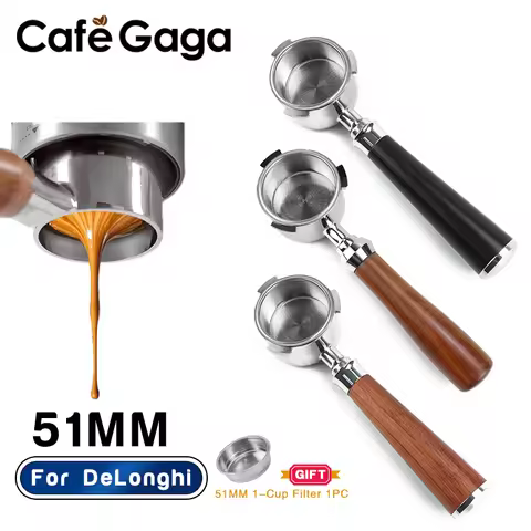 51mm Coffee Bottomless Portafilter Naked for Delonghi Dedica EC680 685 EC200 EC221 Espresso Machine 