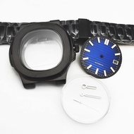 For Nautilus Watch Case 39mm NH35 Watch Case set 5ATM Diving Watch Case Luminous Date Dial Sapphire 