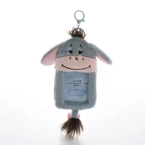Disney Eeyore Plush Coin Purse Zipper Bag Girl Card Holder Id Photo Decoration Plush Shell Keychain 