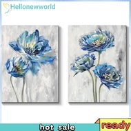 2 Panel Flowers Colouring Oil Canvas Picture DIY Handpainted Paint By Number Kit