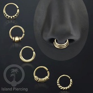 Septum piercing and Brass earring piercing, Daith, Tragus and Helix Piercing