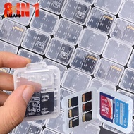 Creative 8 in 1 Big Capacity PP Transparent SIM Card Storage Box Phone Memory Cards Protective Case Outdoor Travel Waterproof SD Card Cartridge