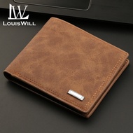 LouisWill Wallet Fashion Men's Wallet Men Short Wallet Super Soft PU Wallet Foldable Wallet Frosted wallet Vintage Wallet Zipper Wallet Business Wallets Multi-card Pocket Wallet ID Credit Cards Holders Purse