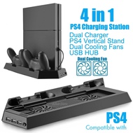 PS4 Console Vertical Stand 2 Controller Charger Charging Dock 2 Cooling Fan for Sony Playstation 4 P