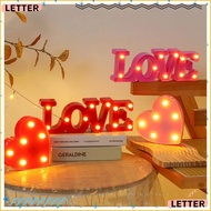 LETTER Love Heart LED Lamp,  Romantic Night Light Ornament, Exquisite Red Pink Valentine's Day Gift 
