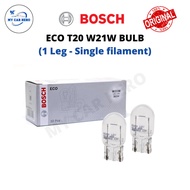 BOSCH Eco T20 (1 Leg - Single Filament) W21W 12V 21W W3x16d Bulb Yellow Signal Light Reverse Light B