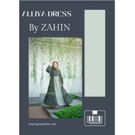 [Ready Stock] Alliya Dress Original Zahin Gamis Moscrepe Premium