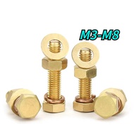 [HNK] Brass External Hexagon Bolt Screw Nut Set Large Complete Combination Extension Screw M3/M4/M5/M6/M8