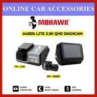 Mohawk A400S Lite 2.5K QHD Dual Dashcam G Sensor Wide Angle Views App Control Wifi (1440P+1080P)