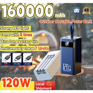 【Ready Stock】New 120W Power Bank 160000mAh Fast charging Mobile Battery Portable Charger PowerBank 3