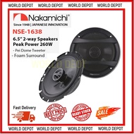 Nakamichi NSE-1638 260W 6.5‘’ 2-WAY Speakers | NSE 1638 | 2 Way Speaker | Foam Surround | Speaker Kereta | Speaker Car