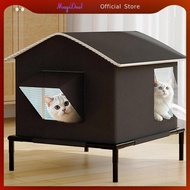 [MagiDeal] Outdoor Cat House Warm Windproof Weatherproof Escape Door Elevated Outside Cat Kitty Hous
