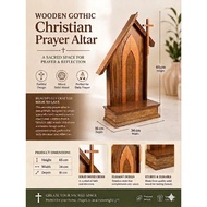 Wooden Gothic Christian Prayer Altar